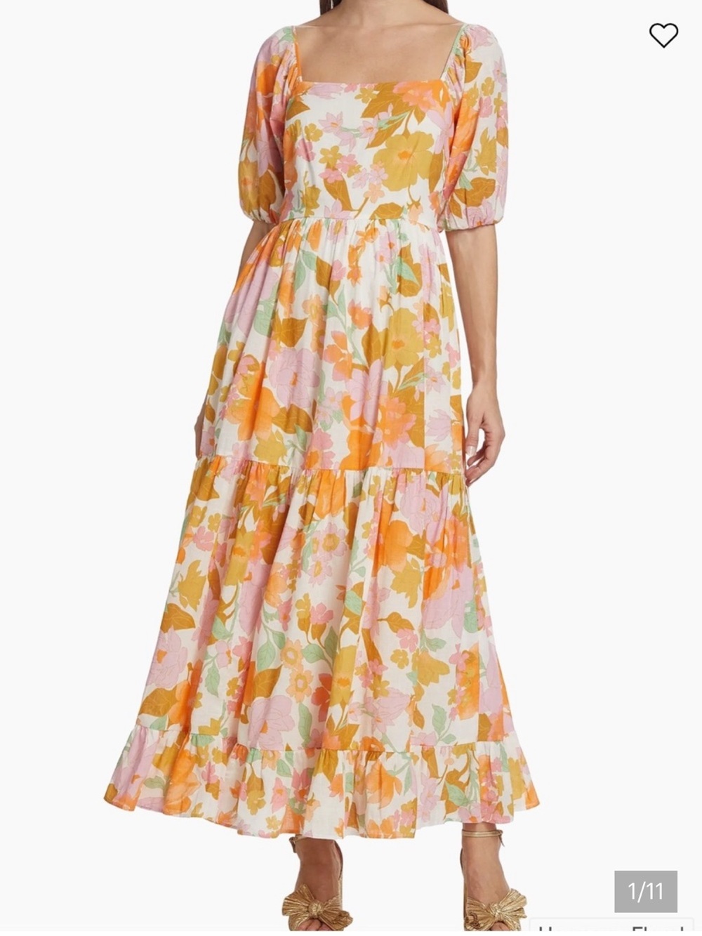 Mille Manon Floral Maxi Dress in Pink & Orange floral XL